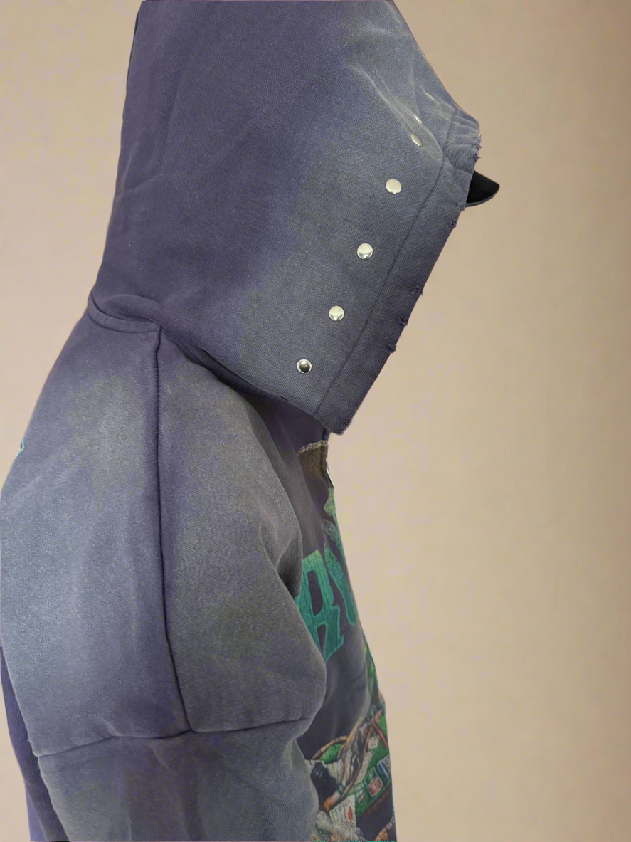 ALL IN FRENCH TERRY ZIP UP WASHED CEMENT