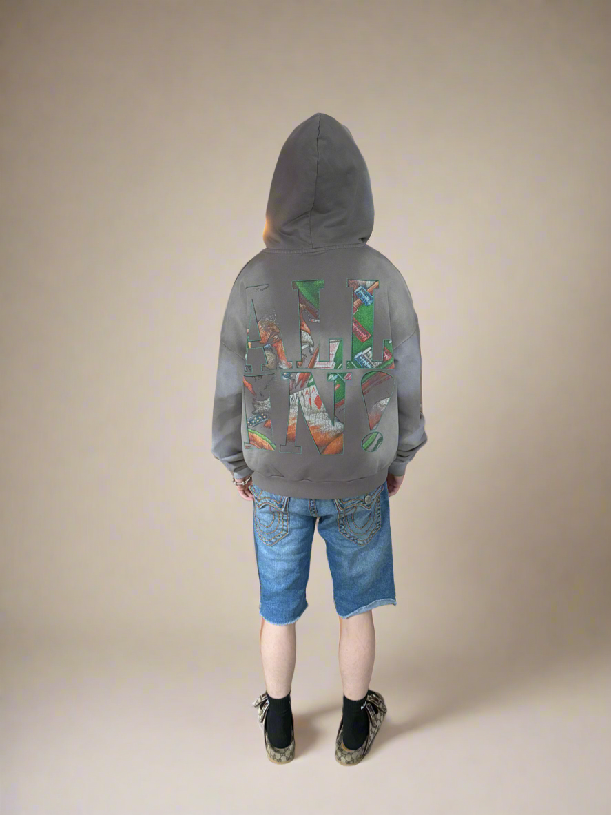ALL IN FRENCH TERRY ZIP UP WASHED CEMENT